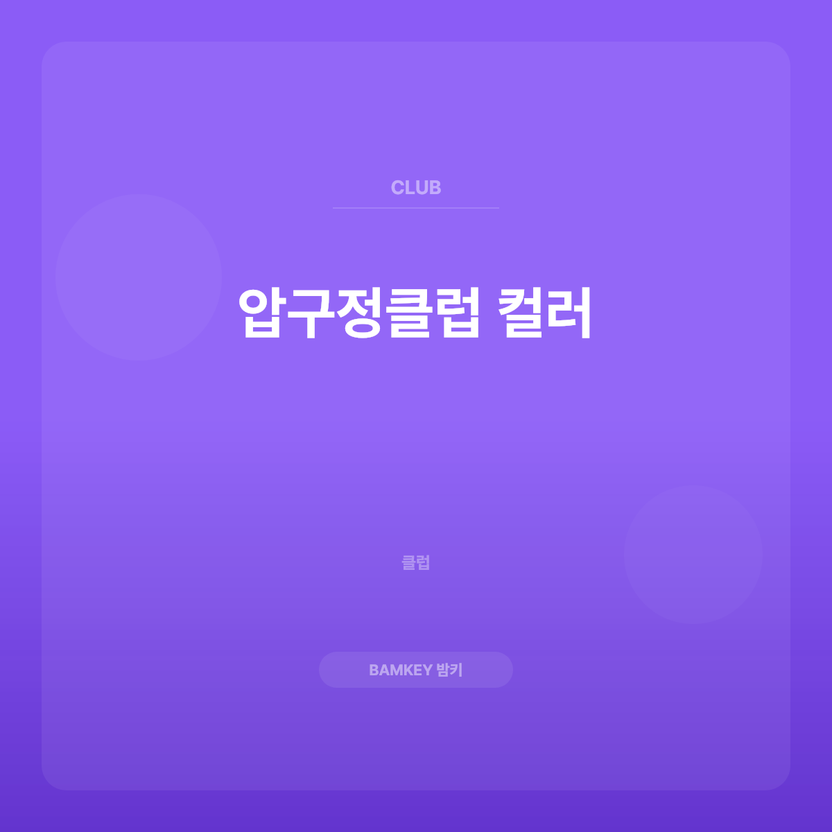 압구정클럽 컬러
