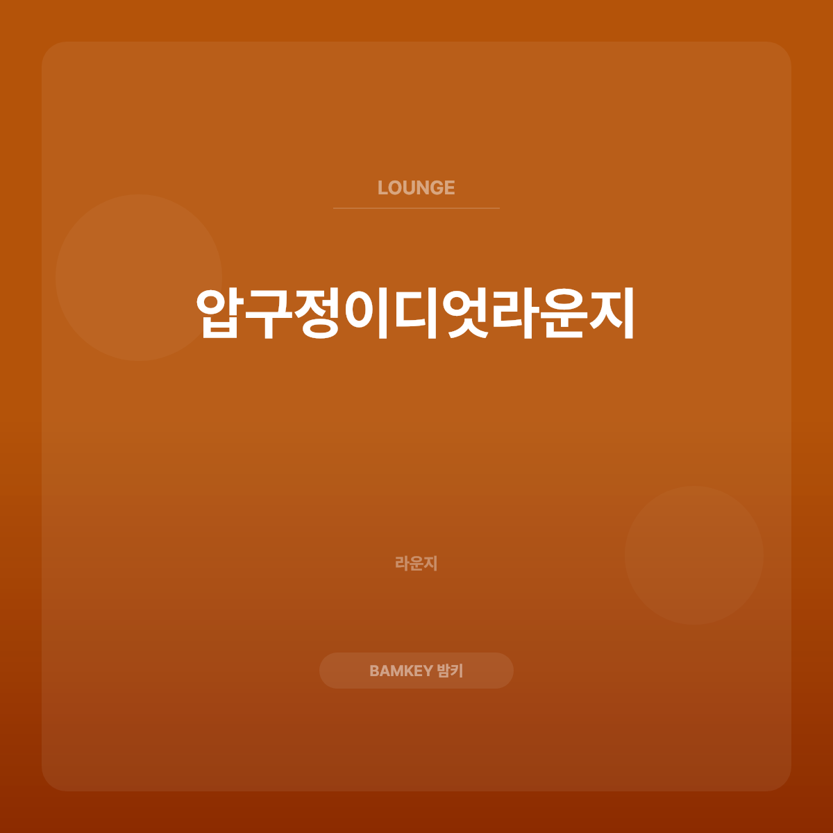 압구정이디엇라운지