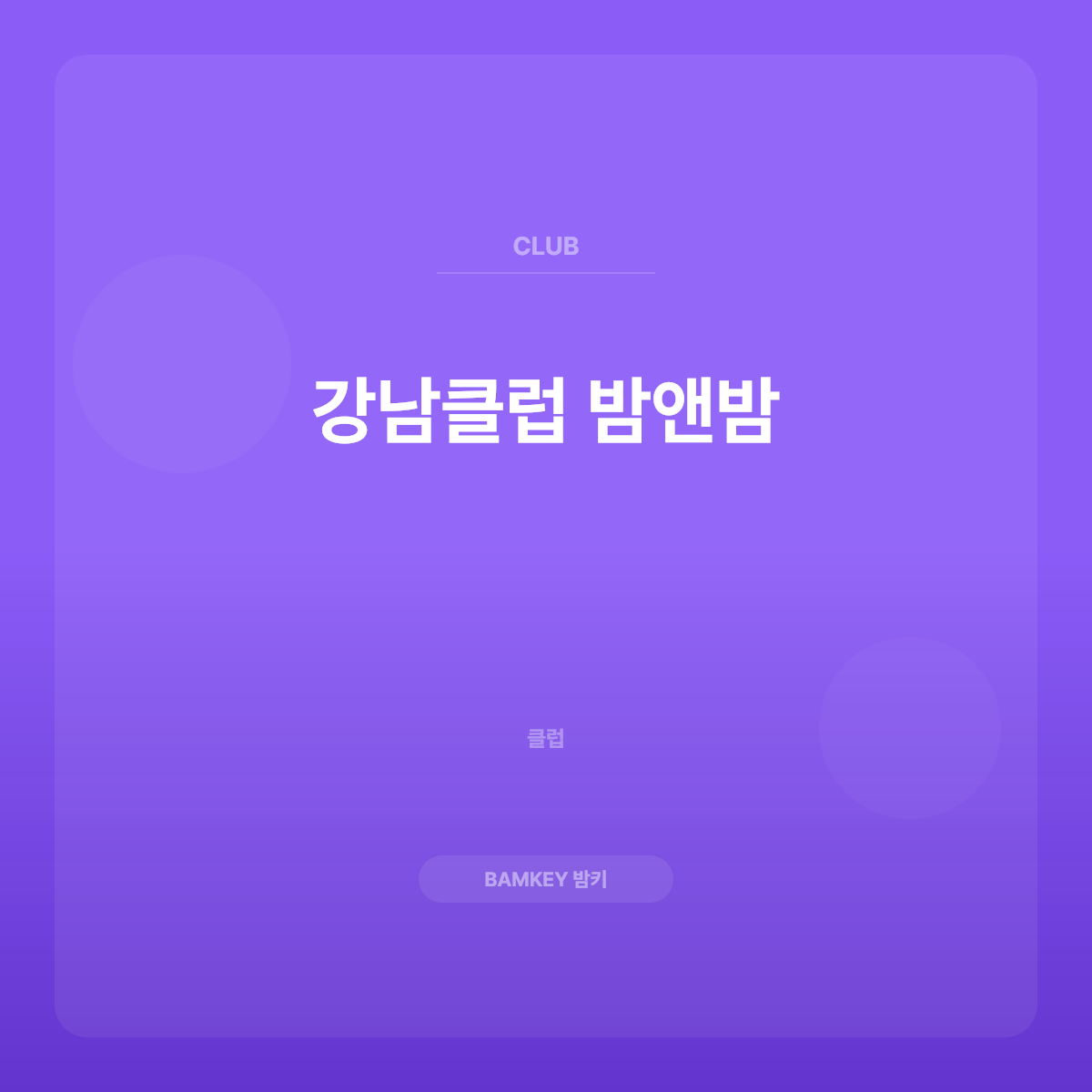 강남클럽 밤앤밤