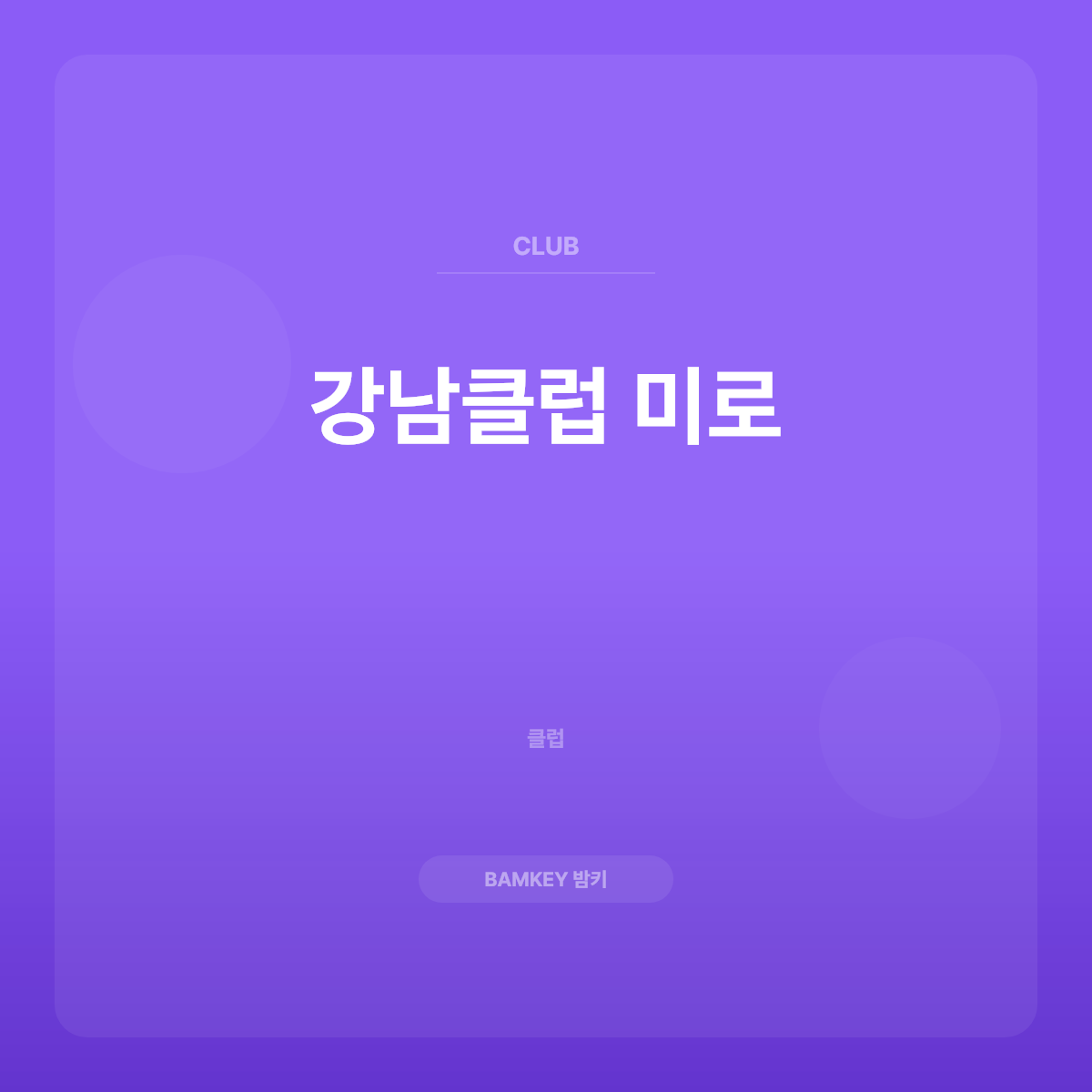 강남클럽 미로