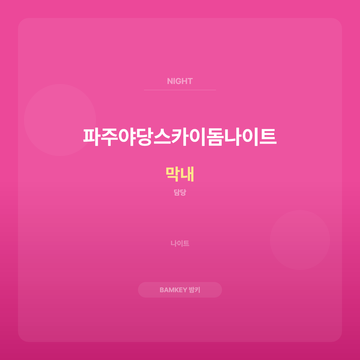 파주야당스카이돔나이트